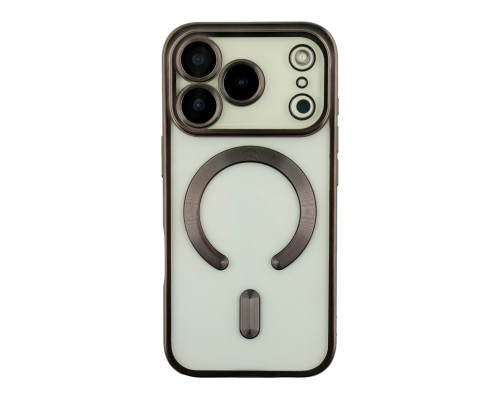 Чохол TPU Metallic Chrome Full Camera with Magsafe для iPhone 17 Pro Max Chrome Black ma38678_3867909
