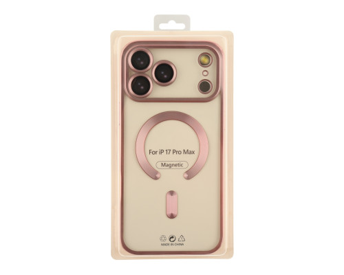 Чохол TPU Metallic Chrome Full Camera with Magsafe для iPhone 17 Pro Max Chrome Rose ma38678_3867914