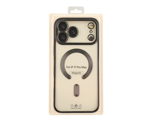 Чохол TPU Metallic Chrome Full Camera with Magsafe для iPhone 17 Pro Max Chrome Black ma38678_3867909
