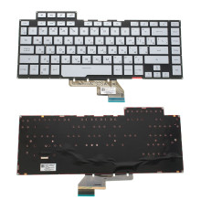 Клавіатура для ноутбука ASUS (GU502 series) rus, silver, без фрейма, підсвічування клавіш NBB-103032