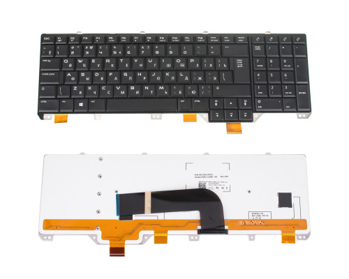 Клавіатура для ноутбука DELL (Alienware: M17x, M18x R4, M18x R5) rus, black, підсвічування клавіш(RGB)