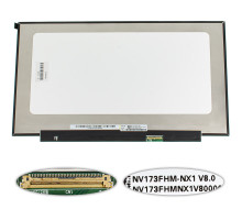 Матриця 17.3" NV173FHM-NX1 (1920*1080, 40pin(eDP, IPS, 120HZ), LED, SLIM(без планок та вушок), матова, роз'єм справа внизу) для ноутбука NBB-124976