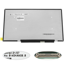 Матриця 14.0" B140HAN06.8 (1920*1080, 30pin(eDP, IPS, 300cd/m2, 16.7M, 100% sRGB), LED, SLIM (без планок та вушок), матова, роз'єм справа внизу, дп=15 ноутбука NBB-128577