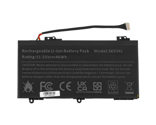 Батарея для ноутбука HP SE03XL (Pavilion 14-AL, 14-AL000, 14-AL100 series) 11.55V 46Wh Black NBB-134019