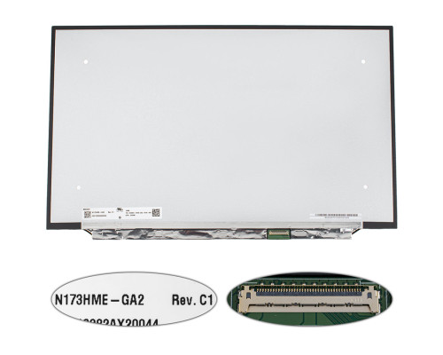 Матриця 17.3 N173HME-GA2 (1920*1080, 40pin(eDP, IPS, 480HZ, 300cd/m2, 100% sRGB), LED, SLIM(без планок та вушок), матова, роз'єм справа внизу) для ноутбука NBB-134156