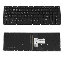 Клавіатура для ноутбука ACER (AS: A315-53) rus, black, без фрейма, підсвітка клавіш (ОРИГИНАЛ) NBB-135097