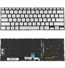 Клавиатура для ноутбука ASUS (UX434 series) ukr, ice-silver, без фрейма, подсветка клавиш(ОРИГИНАЛ)