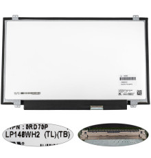 Матриця 14.0 LP140WH2-TLTB (1366*768, 40pin, LED, SLIM (вертикальні вушки), глянець, роз'єм праворуч знизу) для ноутбука (renew) NBB-140383