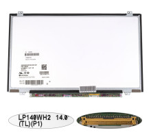 Матриця 14.0 LP140WH2-TLP1 (1366*768, 40pin, LED, SLIM (вертикальні вушки), матова, роз'єм праворуч знизу) для ноутбука (renew) NBB-140389