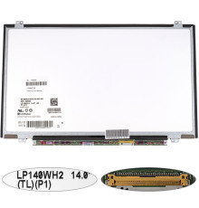 Матриця 14.0 LP140WH2-TLP1 (1366*768, 40pin, LED, SLIM (вертикальні вушки), матова, роз'єм праворуч знизу) для ноутбука (renew) NBB-140389