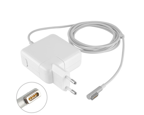 Блок живлення для ноутбука APPLE MagSafe 14.5V, 3.1A, 45W, white, квадратний, з євро-адаптером, L-подібний роз'єм MagSafe NBB-32151