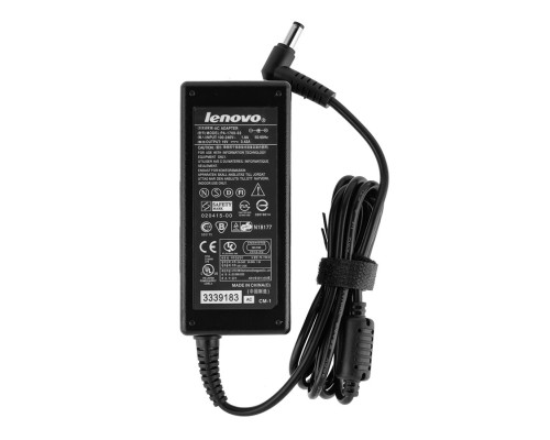 Блок живлення для ноутбука LENOVO 19V, 3.42A, 65W, 5.5*2.5мм, 3 hole, L-подібний роз'єм, black (без кабеля!) NBB-38222