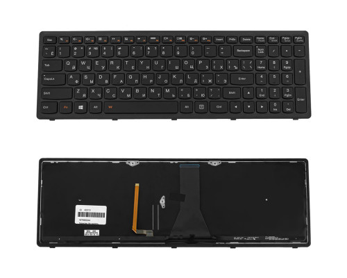 Клавіатура для ноутбука LENOVO (Flex 15, Flex 15D, G500s, G505s, S510p) rus, black, black frame, підсвічування клавіш NBB-42213