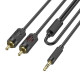 Кабель Aux Hoco UPA28 AUX 3.5 to dual RCA 1.5m Колір Чорний