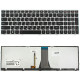 Клавіатура для ноутбука LENOVO (G50-30, G50-45, G50-70, Z50-70, Z50-75, Flex 2-15) rus, black, silver frame, підсвічування клавіш NBB-62361