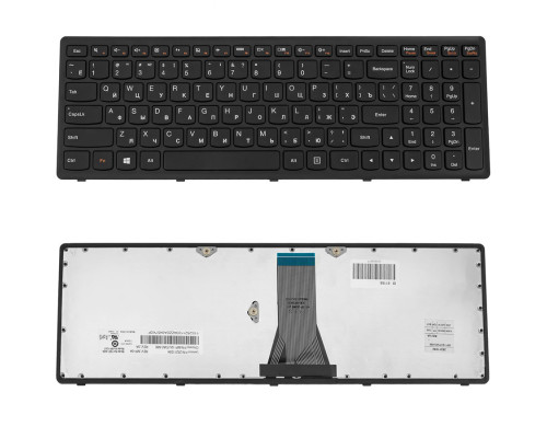 Клавіатура для ноутбука LENOVO (Flex 15, Flex 15D, G500s, G505s, S510p) rus, black, black frame (оригінал) NBB-81188