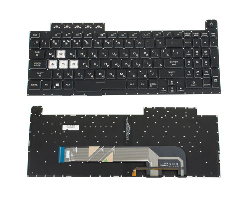 Клавіатура для ноутбука ASUS (FA506, FX506 series) rus, black, без фрейма, підсвічування клавіш(RGB) NBB-82216