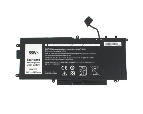 Батарея для ноутбука DELL K5XWW (Latitude 5285, 5289, L3180, 7390 2-in-1) 7.6V 7270mAh 55Wh Black NBB-96750