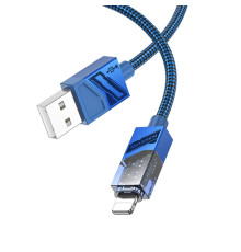 Кабель USB Borofone BU42 Octavia Lightning 2.4A 1.2m Колір Синiй 6941991109027