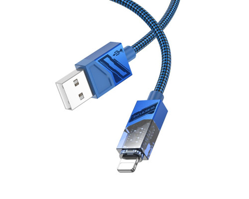 Кабель USB Borofone BU42 Octavia Lightning 2.4A 1.2m Колір Синiй 6941991109027