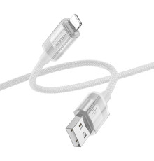 Кабель USB Borofone BU44 Sincero Lightning 2.4A 1.2m Колір Сiрий 6941991109546