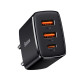 МЗП Baseus Compact Quick Charger 30W QC+ PD (1Type-C + 2USB) black