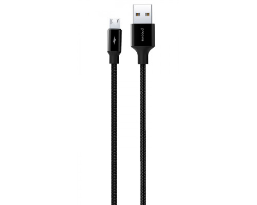 Кабель Proove Light Weft Micro USB 2.4A (1m) black