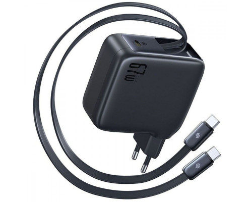 МЗП Baseus EnerCore CJ21 Fast Charger with Dual Retractable Cables 67W (3 Type-C) black 2003000335040 6932172697167