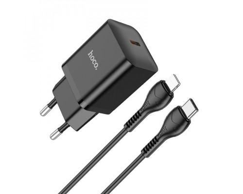 МЗП Hoco N27 Innovative 20W (1 Type-C) + Кабель Type-C to Lightning black