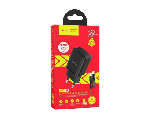 МЗП Hoco N27 Innovative 20W (1 Type-C) + Кабель Type-C to Lightning black