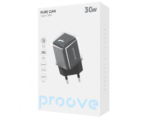 МЗП Proove Pure GaN 30W (Type-C) black 2003000208436 6901119793712