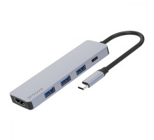 Type-C-Хаб Proove Iron Link 5 in 1 (3*USB3.0 + Type C + HDMI) silver 2001001797638 6901119549487