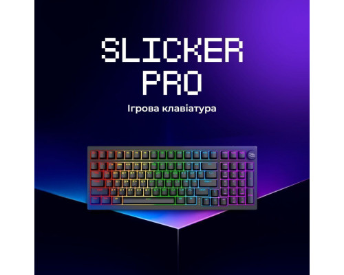 Бездротова клавіатура Proove Gaming Slicker Pro (Ukraine Layout) black/purple 2003000301823 6901119416796