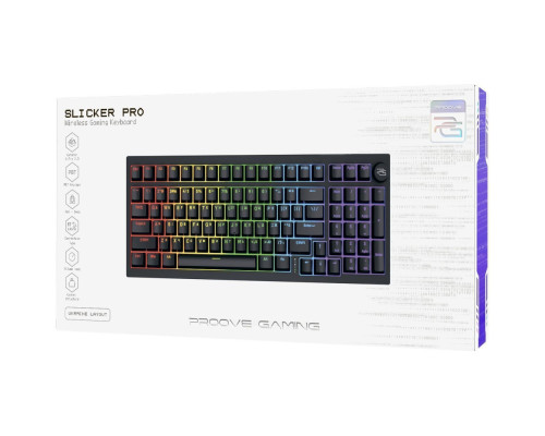 Бездротова клавіатура Proove Gaming Slicker Pro (Ukraine Layout) black/purple 2003000301823 6901119416796