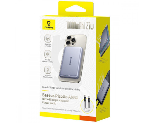 Портативна Батарея Baseus PicoGo Ultra-Slim Qi2 27W 10000mAh pink 2003000275322 6932172691691