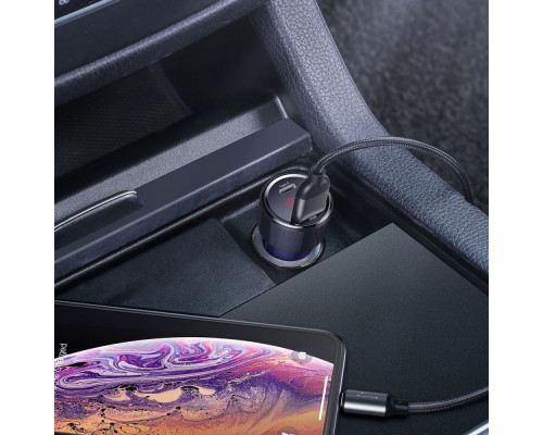 АЗП Baseus Magic Series Digital Display PD 3.0 QC 4.0+ 45W USB + Type-C blue