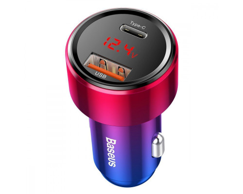 АЗП Baseus Magic Series Digital Display PD 3.0 QC 4.0+ 45W USB + Type-C blue