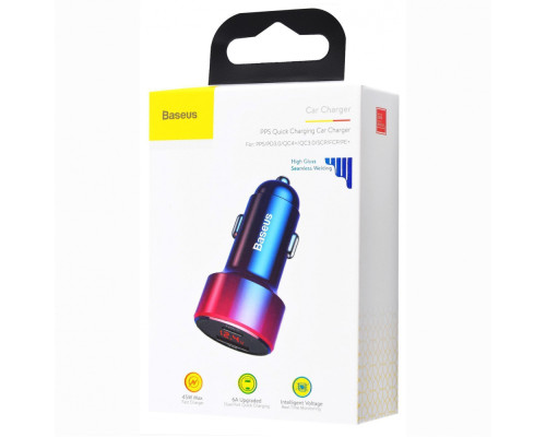 АЗП Baseus Magic Series Digital Display PD 3.0 QC 4.0+ 45W USB + Type-C blue