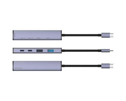 Type-C-Хаб Proove Arc Link 5 in 1 (2*USB + 3*Type-C) silver 2003000318180 6901112136486