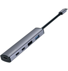 Type-C-Хаб Proove Arc Link 5 in 1 (2*USB + 3*Type-C) silver 2003000318180 6901112136486