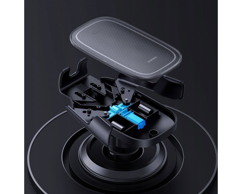 Автомобільний тримач з Бездротовим ЗП Baseus Milky Way Pro 15W black 2001001476151 6932172635923