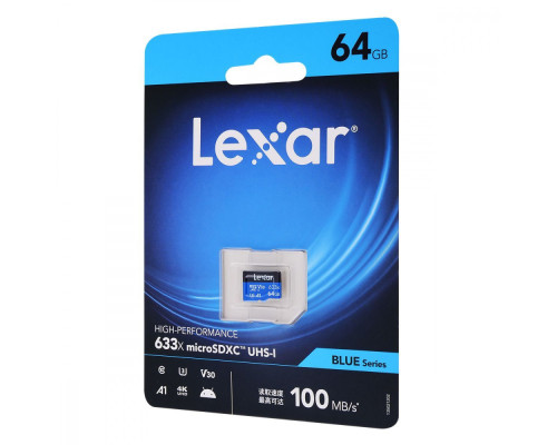 Накопичувач Micro SDXC Card LEXAR 633x (Class 10 UHS-I U3) 64GB