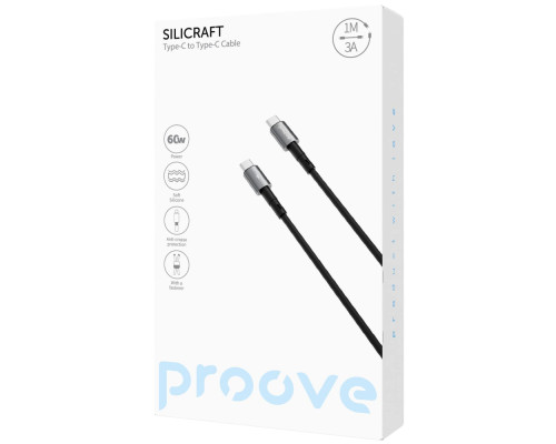 Кабель Proove Silicraft Type-C to Type-C 60W (1m) black 2003000238822 6901115714902