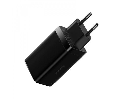 МЗП Baseus GaN3 Pro 65W (2 Type-C + USB) + Cable Type-C to Type-C 100W (1m) black