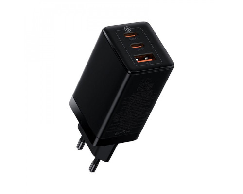 МЗП Baseus GaN3 Pro 65W (2 Type-C + USB) + Cable Type-C to Type-C 100W (1m) black