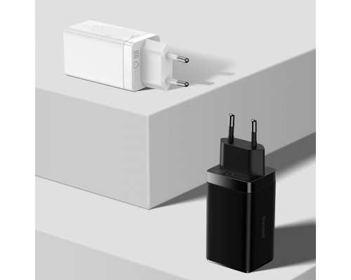 МЗП Baseus GaN3 Pro 65W (2 Type-C + USB) + Cable Type-C to Type-C 100W (1m) black