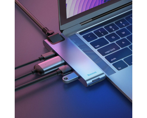 USB-Хаб Baseus Thunderbolt C 7-in-1 white