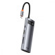 USB-Хаб Baseus Metal Gleam Series 7-in-1 (2xUSB3.0 + 4KHD + Type-C + Type-C PD+ TF + SD) gray