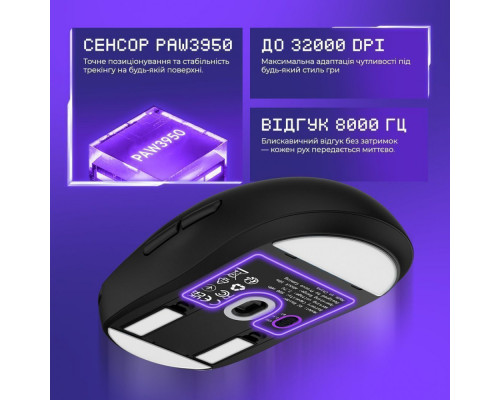 Бездротова ігрова миша Proove Gaming RC Raider 8K white/purple 2003000315653 6901111942538