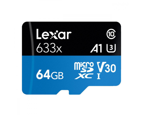 Накопичувач Micro SDXC Card LEXAR 633x (Class 10 UHS-I U3) 64GB